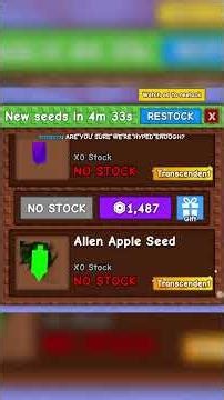 All transcendent seeds (Alien Apple, Zebrazinkle and Octobloom) in AA Grow A Garden #roblox #gag