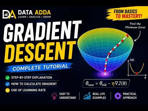 Gradient Descent Explained Step-by-Step 🔥 | Machine Learning Tutorial for Beginners | Data Adda