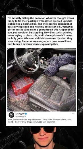 Glitter Explosion in Car Prank!