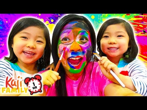 Emma & Kate Paint Arts & Crafts with Mommy! 1 Hour of Learning Colors & More!