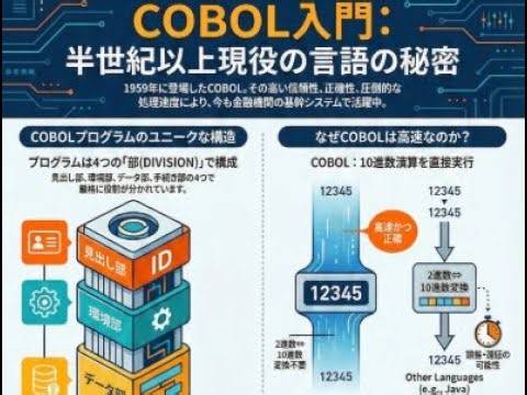 【徹底解説】半世紀を超えて現役！COBOLが「爆速」で正確な理由とは？