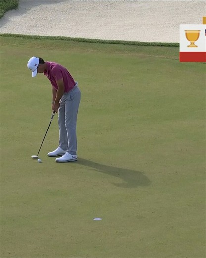 The 21-year-old rookie comes up BIG! Jackson Koivun drains it to take the lead in his first Presidents Cup! 🎯📺 Presidents Cup on NBC Peacock https://t.co/odrGReDb0s