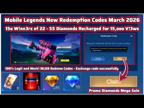Mobile Legends New Redemption Codes March 18, 2026 MLBB Redeem Codes + Free MLBB Diamonds for you! 💎