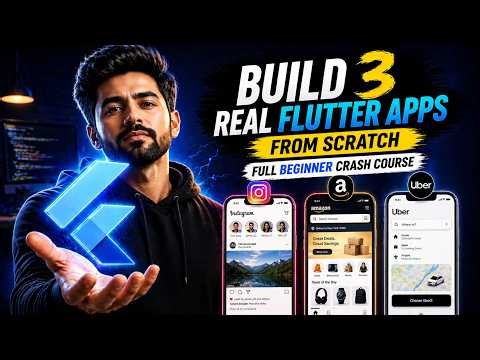 Build 3 REAL Flutter Apps from Scratch | Full Beginner Crash Course