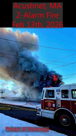 Initial Public Safety Radio Incident Audio - Acushnet, MA - 2 Alarm Structure Fire - 13FEB26