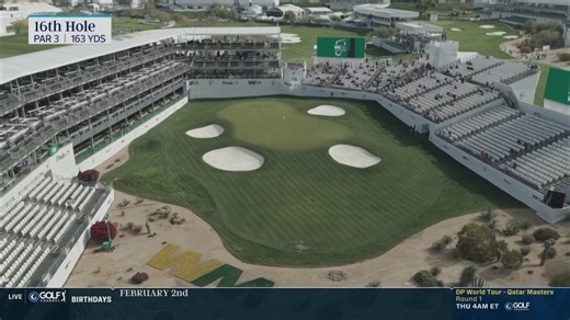 Drone flyover of TPC Scottsdale finish, with 2000 champ