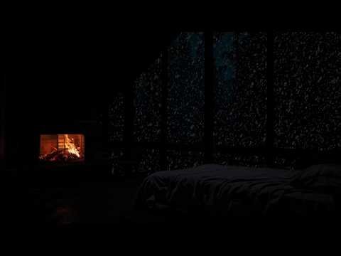 Fall Asleep Instantly•Cozy Fireplace & Snowfall Outside Window•Deep Sleep, Relaxing Winter Ambience