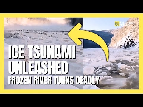 Rare "Ice Tsunami" Sweeps Everything in Its Path