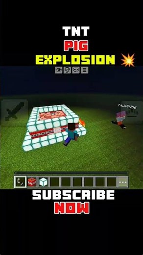 TNT 💥 Pig explosion 🖤 #minecraftshorts #viralshorts