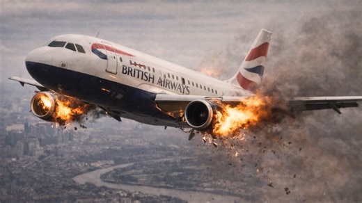 British Airways took off with its engines falling apart over London