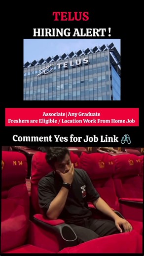 Comment Yes for Job Link 📎 TELUS HIRING ALERT!! #explorepage #hiring #shots #telus #jobsearch