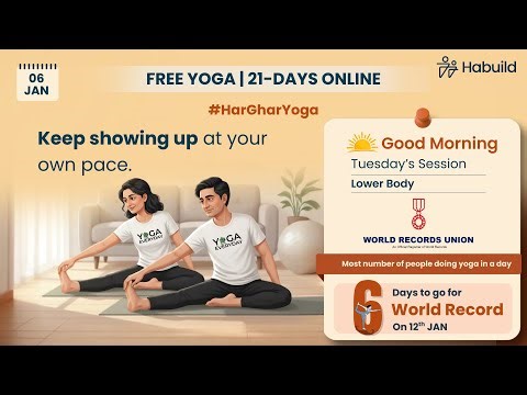 6th Jan | Habuild FREE YOGA Online | Lower Body ‬with @saurabhbothra Live M