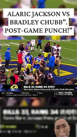 Rams LT Alaric Jackson Punches Bills LB Bradley Chubb After Game! #NFL #RamsVsBills #NFLHighlights