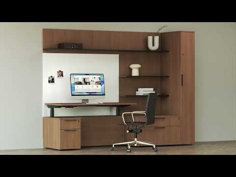 Mesa Wall Mount Electric Height Adjustable Table Animation