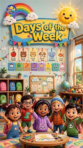 📅 Days of the Week Song for Kids | Learn Monday to Sunday 🎵#Shorts#DaysOfTheWeek#KidsLearning