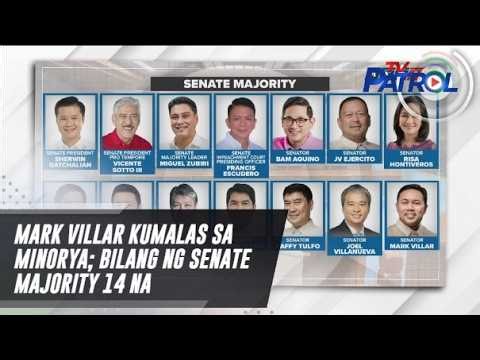 Mark Villar kumalas sa minorya; bilang ng Senate majority 14 na | TV Patrol