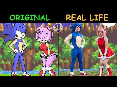Sonic Run So Fast Blows Amy's Skirt | Sonic The Hedgehog 3 Animation | Original vs Plush Toys