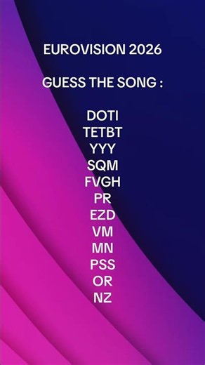 Guess the song - EUROVISION 2026 edition