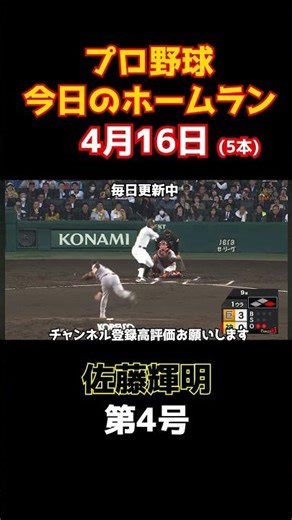 今日のホームラン4月16日 #npb #プロ野球