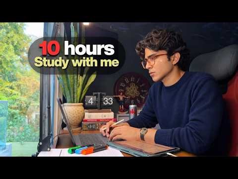 LIVE🛑 10 HOURS Study With Me📚 | Pomodoro ⏳| Cozy Ambience🌧️ | Deep Work Mode