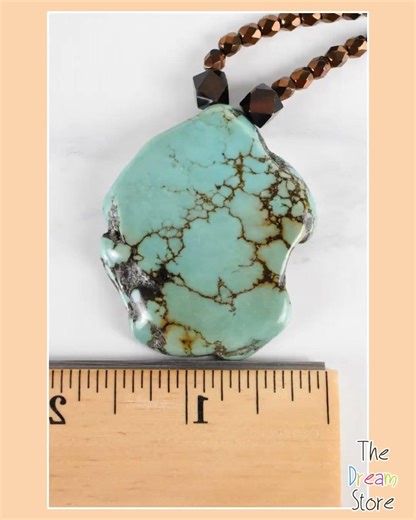 18" Southwestern Style Light Blue Magnesite & Bronze Crystal Beaded Necklace