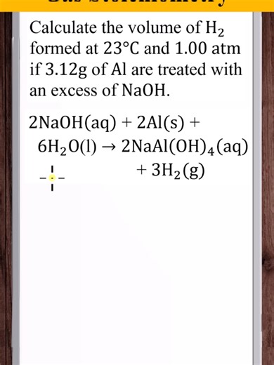 Gas Stoichiometry | Volume of H₂ Produced Drain Cleaner #chemistry #gasstoichiometry #idealgaslaw #idealgas
