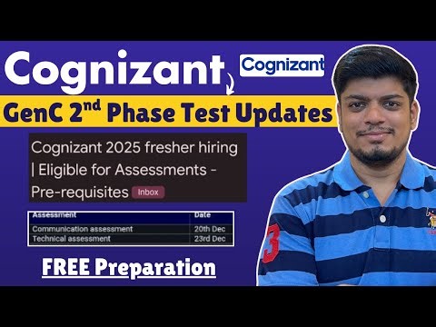 🔥Cognizant GenC Mass Hiring Assessment Out | Cognizant GenC 2025 Assessment | Cognizant Exam Mail