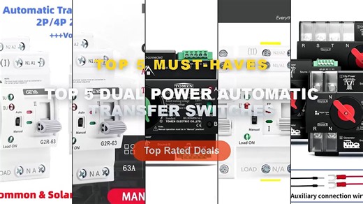 Don't Buy Top 5 Dual Power Automatic Transfer Switches Before Watching This! - TOMZN Din Rail 2P 3P 4P ATS Dual Power Au...