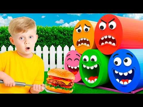 Color Tubes Challenge! Fun Kids Stories