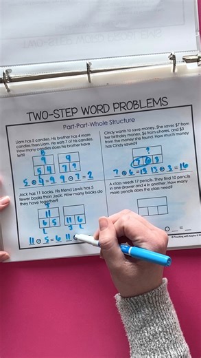 Kaylee Bisby | 2nd Grade Math on Instagram: "I helped students recognize the structure of the word problems. Because once they see what kind of word problem it is, they can use reasoning on how to solve. We start with one-step word problems and then move onto two-step word problems. I also have students first work with word problems using numbers within 20. That way they can focus on the reasoning and not worry about working with big numbers. Once they get the hang of that, I have them work with