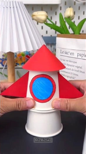 Diy paper Look Rocket 🚀 craft #diy #papercraft #origami #ytshorts #trend #shorts #heenacraft_and_art