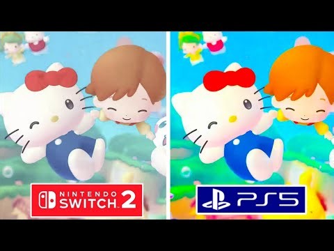 Hello Kitty Party Land PS5 vs Nintendo Switch 2 Graphics Comparison