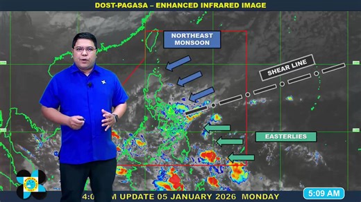 State weather bureau PAGASA gives a weather update as of 5 AM today, January 5, 2026. COURTESY: DOST-PAGASA | GMA News