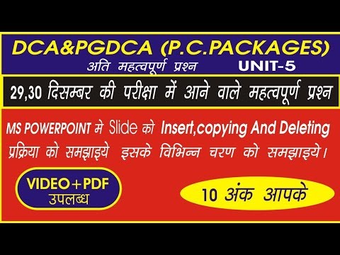 Slide insert,copy and deleting in MS PowerPoint|important question of PC package|Yuva computer study