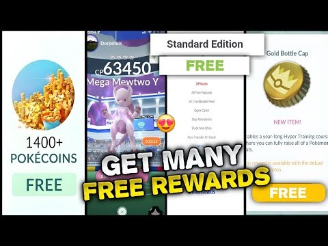 Get Many FREE Rewords Like 1400 PokéCoins, PGSharp Key or Golden Bottle Cap and more in Pokémon GO