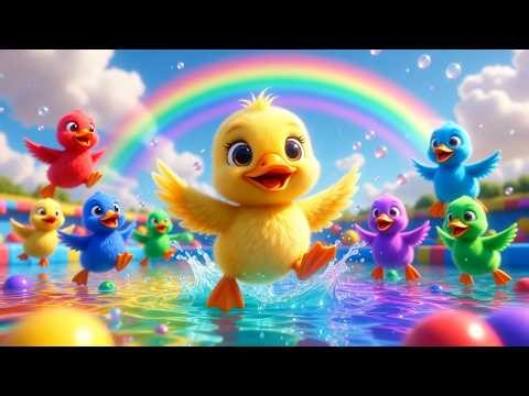 Ducks Learn Colors Splash in Magic Color Pools 🦆🌈 | Toddler Color Learning | 3D Kids Educational
