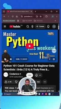 Learn Python from this crash course at codanics youtube channel