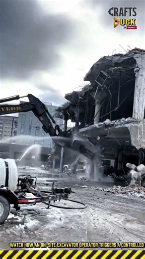 Heavy Excavator Demolishing Concrete Building and How Structural Collapse #dailywork #work #process