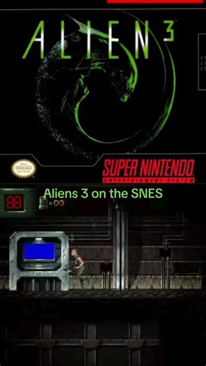 Alien 3 (SNES, 1993) is a side-scrolling action-platformer developed by Probe Entertainment and published by LJN. Based on the 1992 film of the same name, you play as Ellen Ripley on the Fiorina 161 prison planet. It features hub-based exploration with backtracking, mission objectives (rescue prisoners, repair systems, destroy alien nests), and combat against xenomorphs using weapons like machine guns, flamethrowers, and grenade launchers — all with light Metroidvania-style progression and perma