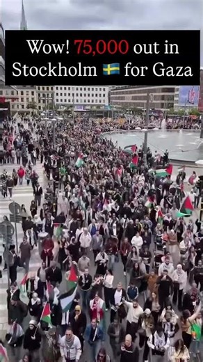Massive Turnout in Sweden: 75,000 People Take Over Stockholm 🇵🇸 #shorts #sweden