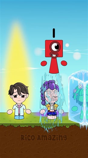 Sprunki NumberBlocks OC One Play Music Fire and Ice Rainbow | Sprunki