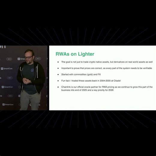 Lighter Announces Chainlink as Its Official Oracle Provider | ​Vladimir Novakovski at SmartCon 2025