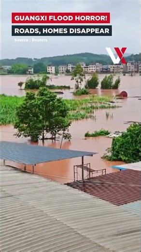 Typhoon Narra Floods China | Gas Station, Buildings And Roads Vanish Under Brown Water | VERTEX
