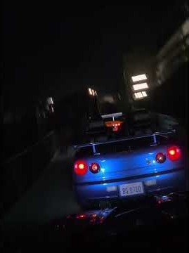 Fast and furious Hollywood drift on Mazda RX-7 at night Universal Studios Hollywood