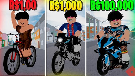 MOTO de R$1,00 VS de R$100,000 💲 Roblox rp Rodograu