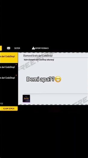 diamond gratis codashop 🎉🎉🎉#freefire #freefiremax #viral