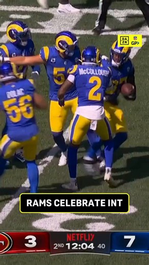 The Rams defense hit the jet lag celly after picking off Brock Purdy 😴🔊 Watch SFvsLAR on NFL Game Pass on DAZN | #NFLonDAZN #NFLMelbourneGame https://t.co/7jBu0JGIWk