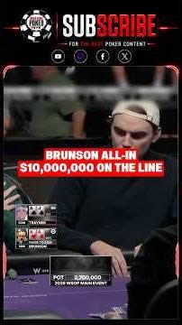 Can Brunson’s Deep Run Continue? #wsop #poker