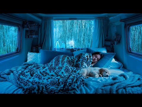 Rain Sounds for Sleeping ⛈️ Car Roof Rainstorm with Heavy Rainfall for Deep Sleep, White Noise