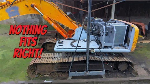 Installing the radiator, oil cooler and panels on Hitachi EX120-2 part 1